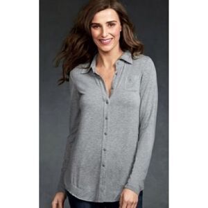 CAbi Heather Gray Button Down Shirt